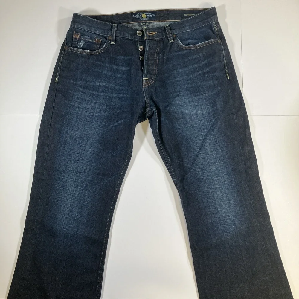 Lucky‎ Brand 227 Jeans Mens 33x30 Original Boot Dark Wash Button Fly 33x28